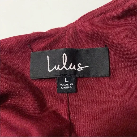 LULUS All My Loving Wine Red Knotted Mermaid Maxi Dress Large - Picture 9 of 13